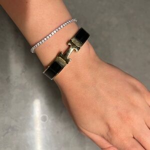 Gold and Black H Bracelet